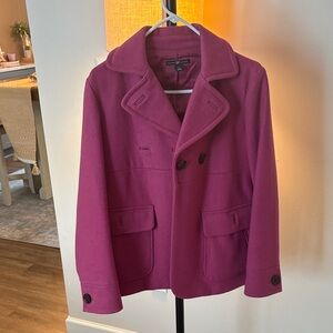 GAP Women's Double-Breasted Pea Coat - Magenta